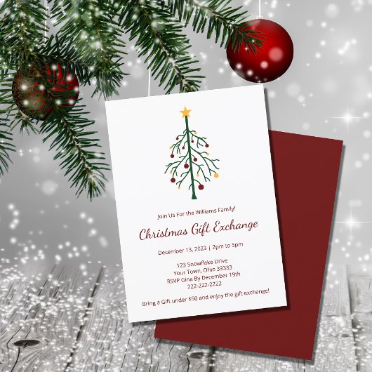 クリスマスパーティーギフト交換フェスティバルエバーグリーン 招待状