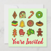 クリスマスパーティークッキースワップホリデーオープンハウス 招待状 (正面)