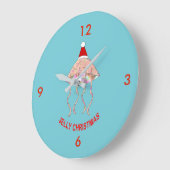 クリスマスパーティークラゲの壁時計 ラージ壁時計 (傾斜)