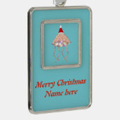 クリスマスパーティークラゲカスタムオーナメント シルバープレートフレームオーナメント (右)
