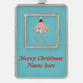 クリスマスパーティークラゲカスタムオーナメント シルバープレートフレームオーナメント (正面)