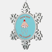 クリスマスパーティークラゲカスタムオーナメント スノーフレークピューターオーナメント (右)