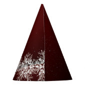 クリスマスパーティークリスタルスノーフレークレッドラスティック パーティーハット (裏面)
