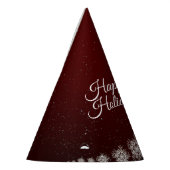 クリスマスパーティークリスタルスノーフレークレッドラスティック パーティーハット (左)