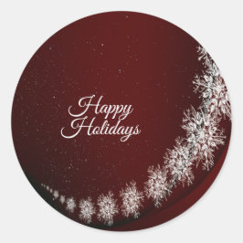 クリスマスパーティークリスタルスノーフレークレッドラスティック ラウンドシール