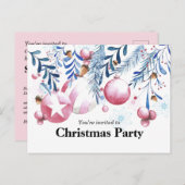 クリスマスパーティークリスマスツリーはがき招待状 インビテーションポストカード (正面/裏面)