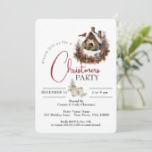 クリスマスパーティークリスマスバードハウス 招待状 (スタンド正面)