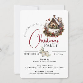 クリスマスパーティークリスマスバードハウス 招待状