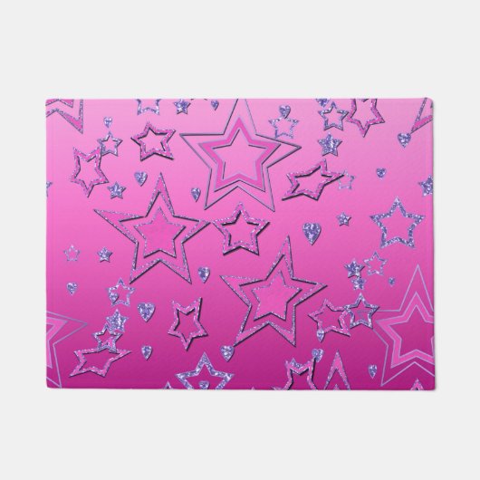 クリスマスパーティーグラデーショングリッターシャイン紙吹雪セント ドアマット (正面)