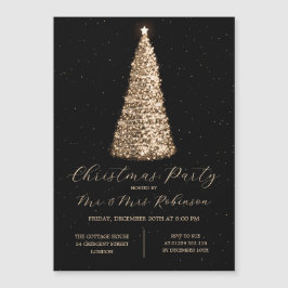 クリスマスパーティーグラム金ゴールドツリースパークル招待状