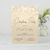 クリスマスパーティーグラム金ゴールドライトスパークル 招待状 (スタンド正面)