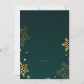 クリスマスパーティーグリーンと金ゴールド招待状 招待状 (裏面)