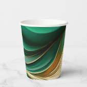 クリスマスパーティーグリーンと金ゴールド- 紙コップ (裏面)