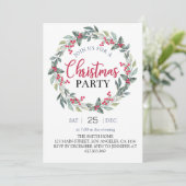 クリスマスパーティーグリーンアンドレッド招待状 招待状 (スタンド正面)