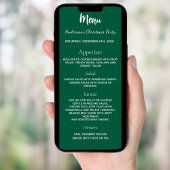 クリスマスパーティーグリーンホワイトディナーカード 招待状