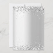 クリスマスパーティーグリーン金ゴールドドアシルバー 招待状 (裏面)