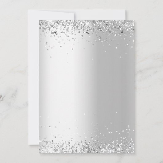 クリスマスパーティーグリーン金ゴールドドアシルバー 招待状 (裏面)