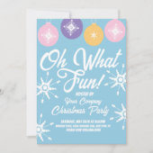 クリスマスパーティーグルービーオーナメント雪 招待状 (正面)