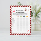 クリスマスパーティーゲームカード Scattegories 招待状 (スタンド正面)