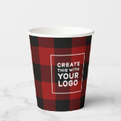 クリスマスパーティーココアコージープレイドロゴ 紙コップ (裏面)