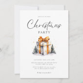 クリスマスパーティーゴールデンウォーター色 招待状 (正面)