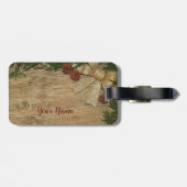 クリスマスパーティーゴールデング葉リーンレッド ラゲッジタグ (裏面横)