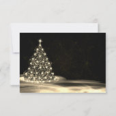 クリスマスパーティーゴールデンシャイニーツリーウィンターブラック 出欠カード (裏面)