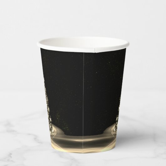 クリスマスパーティーゴールデンシャイニーツリーウィンターブラック 紙コップ (右)