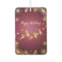 クリスマスパーティーゴールデントナカイ赤エレガントピンク カーエアーフレッシュナー