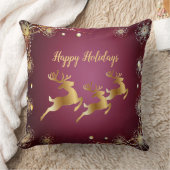 クリスマスパーティーゴールデントナカイ赤エレガントピンク クッション (ブランケット)