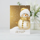 クリスマスパーティーゴールデン雪だるまスノーフレークスホリデーズ 出欠カード (スタンド正面)