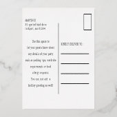 クリスマスパーティーゴールドフォイル招待状ポストカード 箔招待状 (裏面)