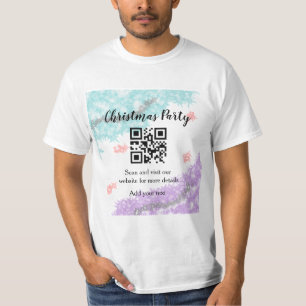 クリスマスパーティーサイトバーコードQR名前追加 Tシャツ