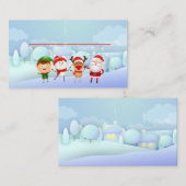 クリスマスパーティーサンタクロースルドルフ雪だるま小妖精や小人 プレイスカード (正面/裏面)