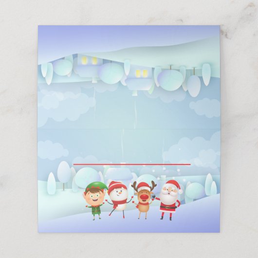 クリスマスパーティーサンタクロース，ルドルフ雪だるま小妖精や小人 プレイスカード (外部開封)