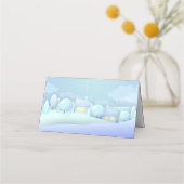 クリスマスパーティーサンタクロース，ルドルフ雪だるま小妖精や小人 プレイスカード (裏面)