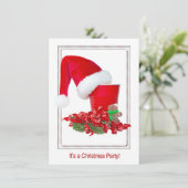 クリスマスパーティーサンタ帽子オンカップ 招待状 (スタンド正面)