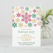 クリスマスパーティーシック雪片 招待状 (スタンド正面)