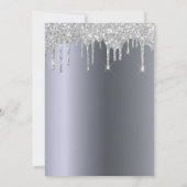 クリスマスパーティーシルバーグリッターは雪片を乾燥させる 招待状 (裏面)