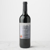 クリスマスパーティーシルバーグリッタースリーへようこそ ワインラベル (正面)