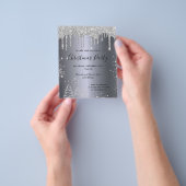 クリスマスパーティーシルバーグリッター予算 チラシ (手)