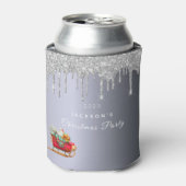 クリスマスパーティーシルバーグリッター赤いそりの名前 缶クーラー (缶正面)
