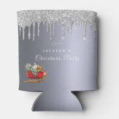 クリスマスパーティーシルバーグリッター赤いそりの名前 缶クーラー (裏面)