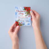 クリスマスパーティーシルバーブルースパークルポインセチア チラシ (手)