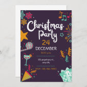 クリスマスパーティージングルとミングルトレンディークリスマス 招待状 (正面/裏面)