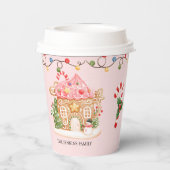 クリスマスパーティージンジャーブレッドハウス 紙コップ (裏面)