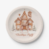 クリスマスパーティージンジャーブレッドハパーソナライズされたウス ペーパープレート (正面)