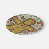 クリスマスパーティージンジャーブレッドボーイ紙プレート ペーパープレート (アングル)