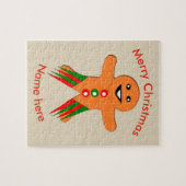 クリスマスパーティージンジャーブレッドマンカスタムパズル ジグソーパズル (横)