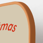 クリスマスパーティージンジャーブレッドマンカスタムメッセージ ピックルボールラケット (左詳細)